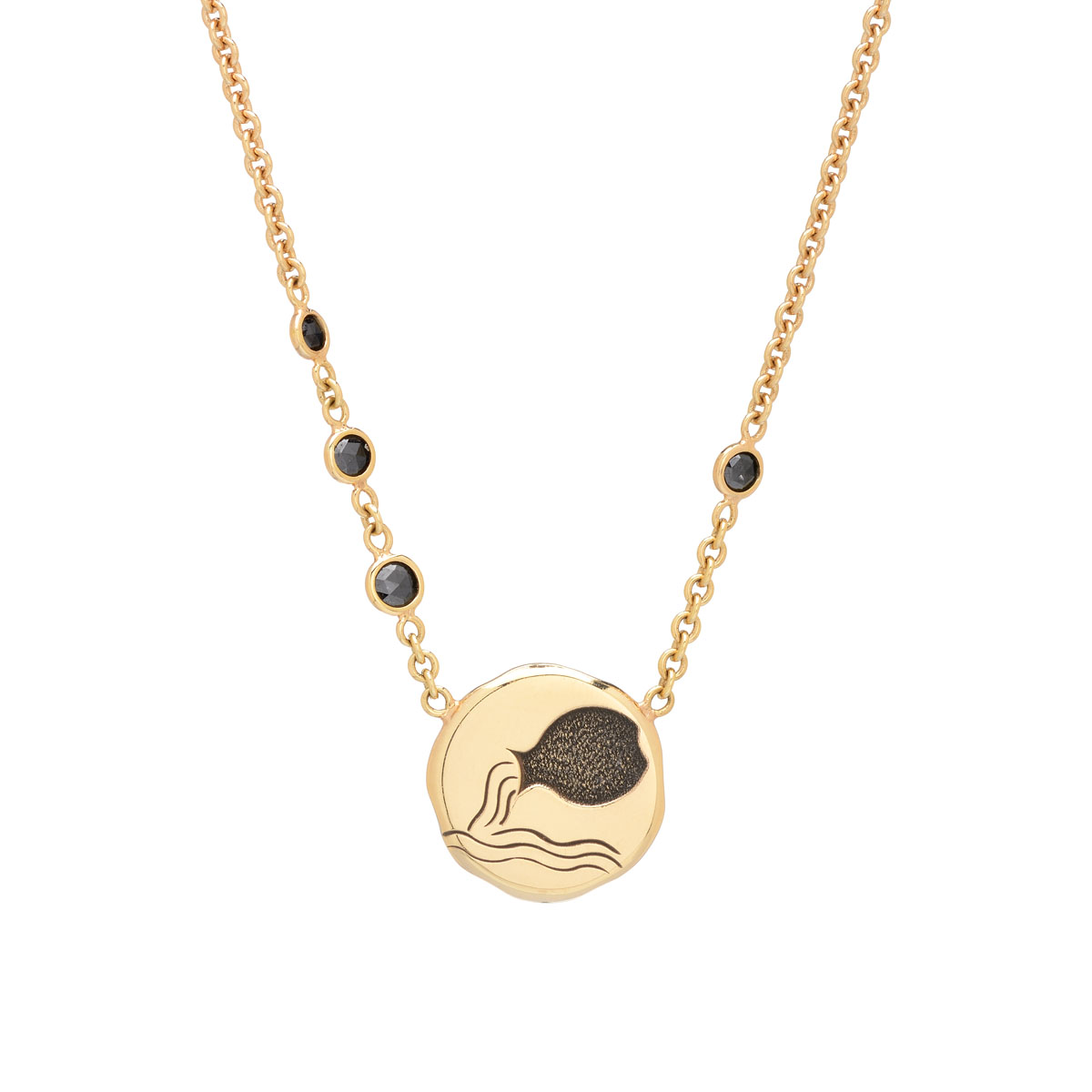 K18 ROSE GOLD AQUARIUS BLACK DIAMOND NECKLACE