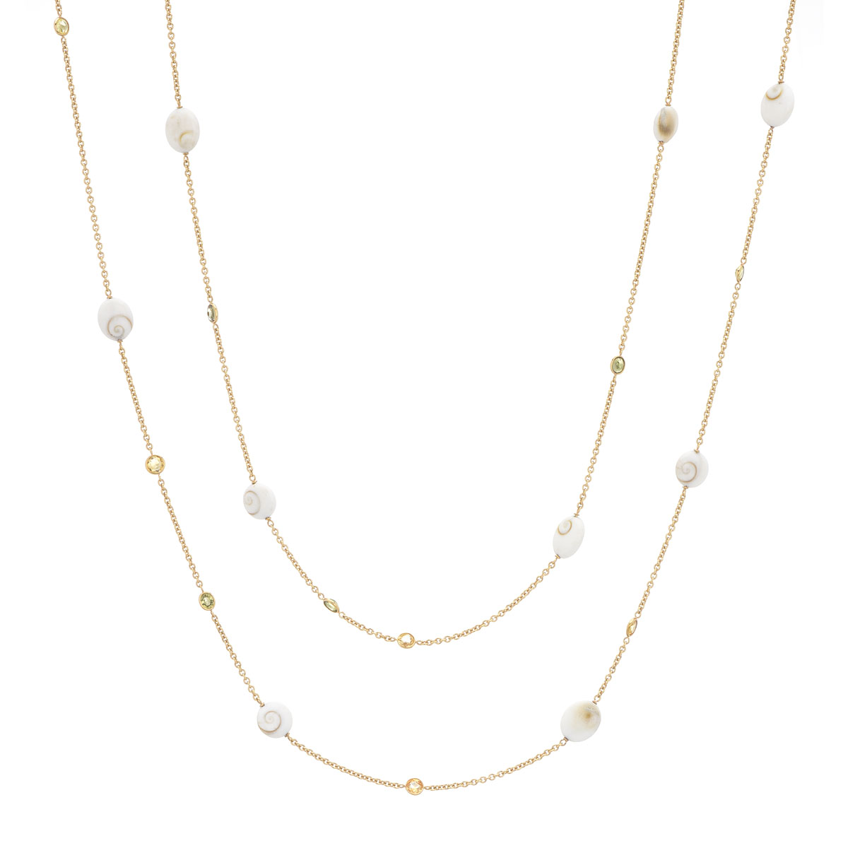 K18 ROSE GOLD NECKLACE WITH MULTI-COLOUR SAPPHIRES AND SEMI-PRECIOUS STONES