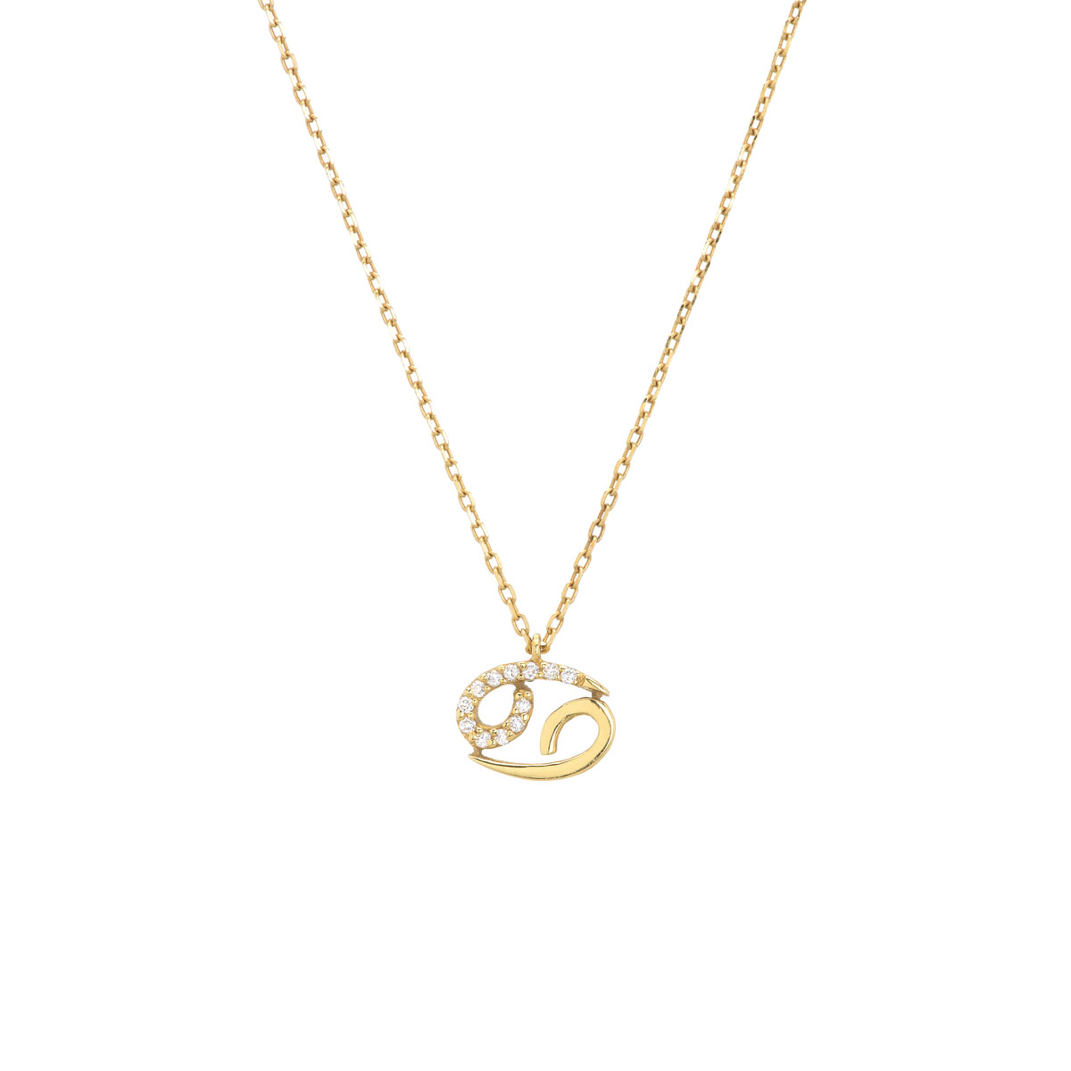 K18 YELLOW GOLD CANCER DIAMOND NECKLACE