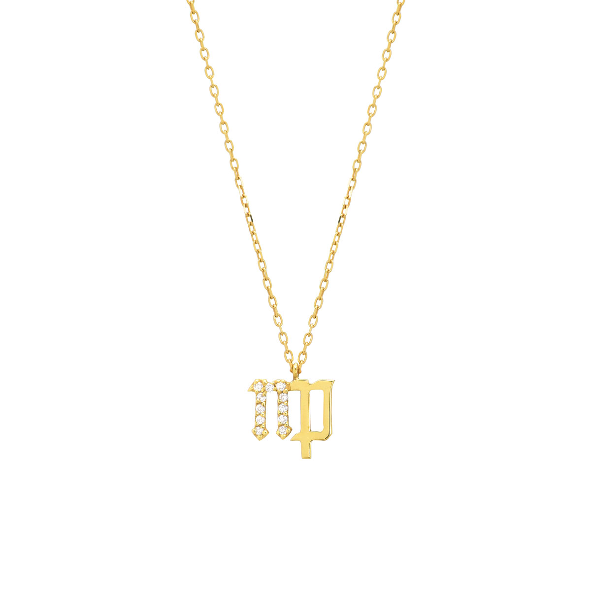 K18 YELLOW GOLD VIRGO DIAMOND NECKLACE