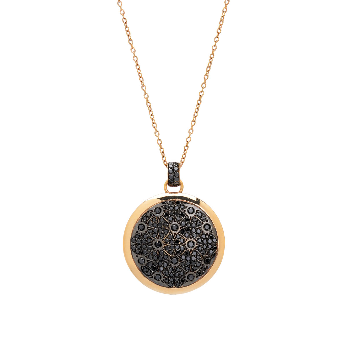 K18 ROSE GOLD BLACK DIAMOND NECKLACE