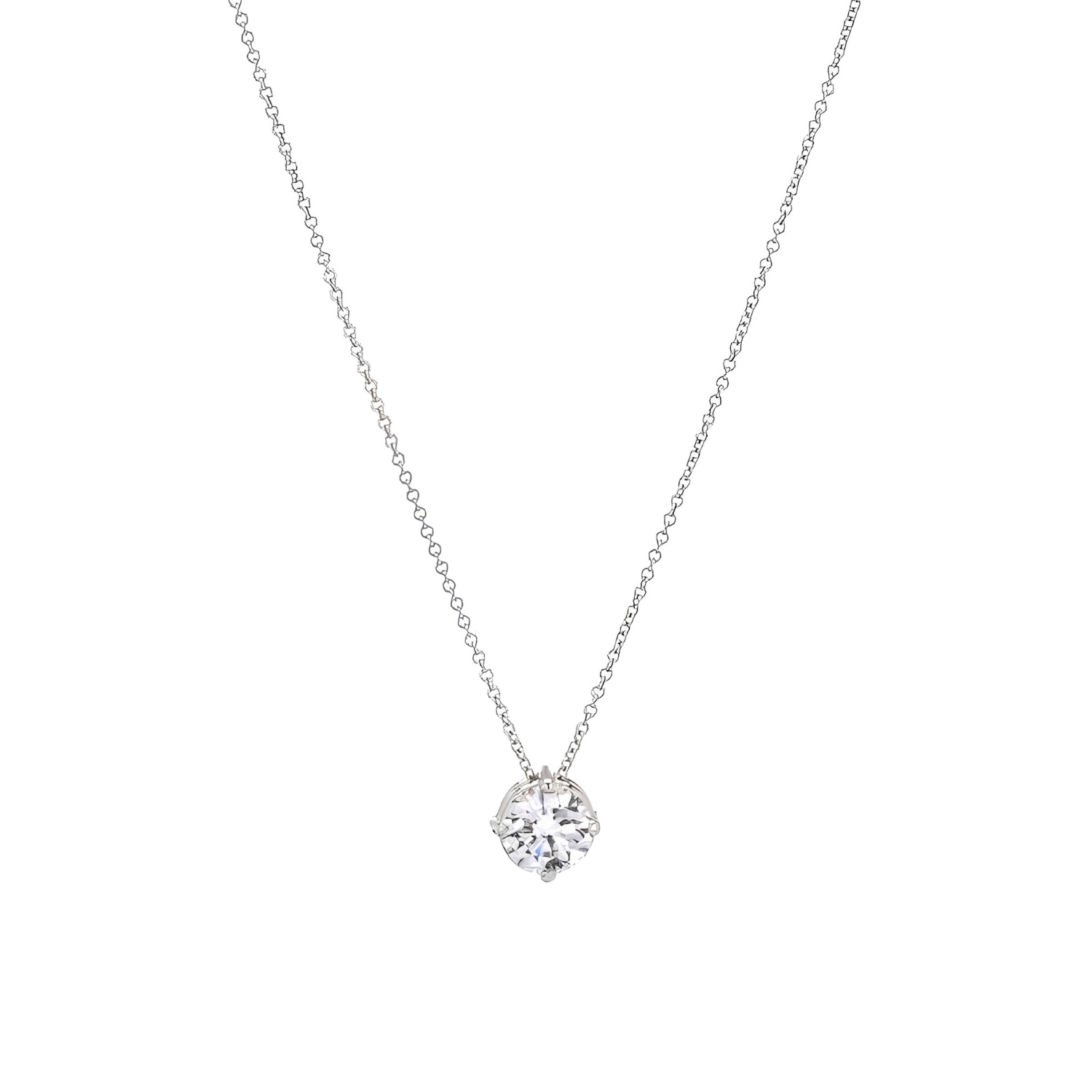 18K WHITE GOLD SOLITAIRE NECKLACE WITH GIA CERTIFICATE