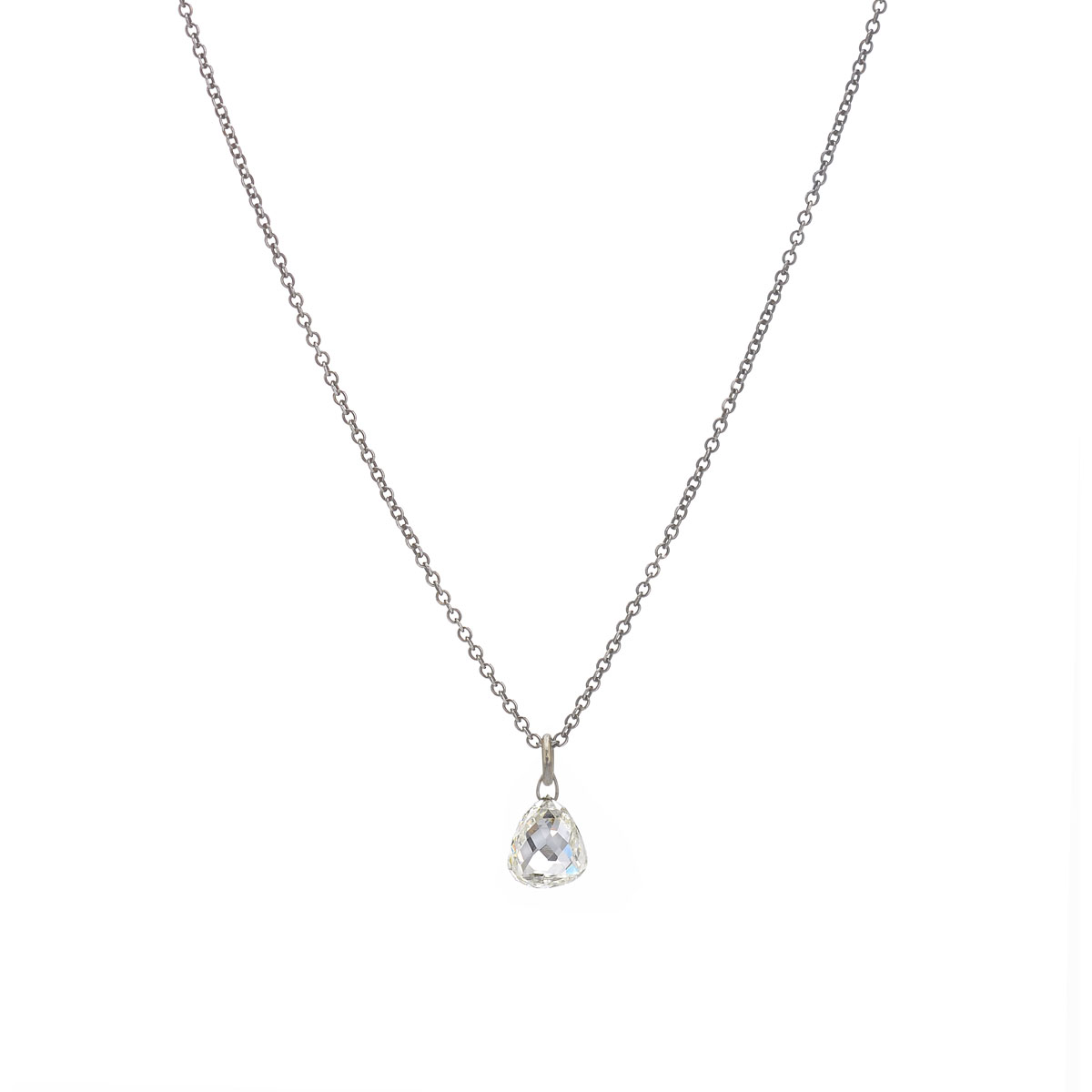 18K SOLITAIRE NECKLACE WITH BRIOLLET DIAMOND