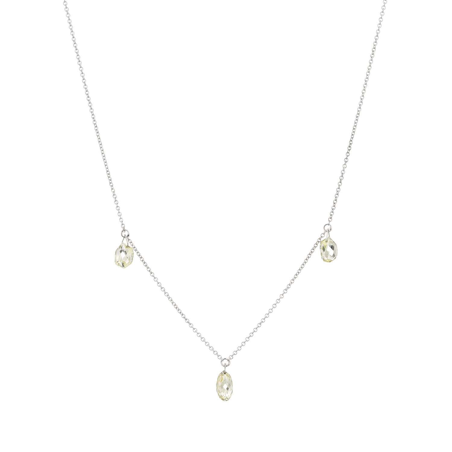 BLACK GOLD BRIOLETTE CUT DIAMOND NECKLACE
