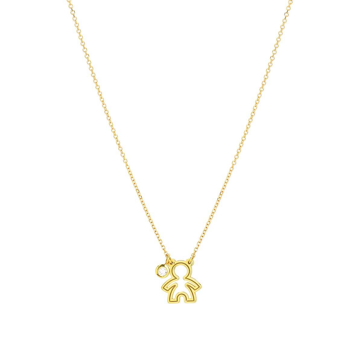 YELLOW GOLD PENDANT WITH BOY AND DIAMONDS