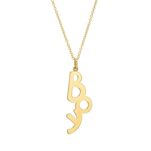 YELLOW GOLD NECKLACE WITH WORD -BOY-