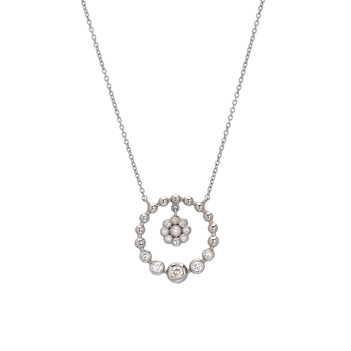 K18 WHITE GOLD DIAMOND NECKLACE