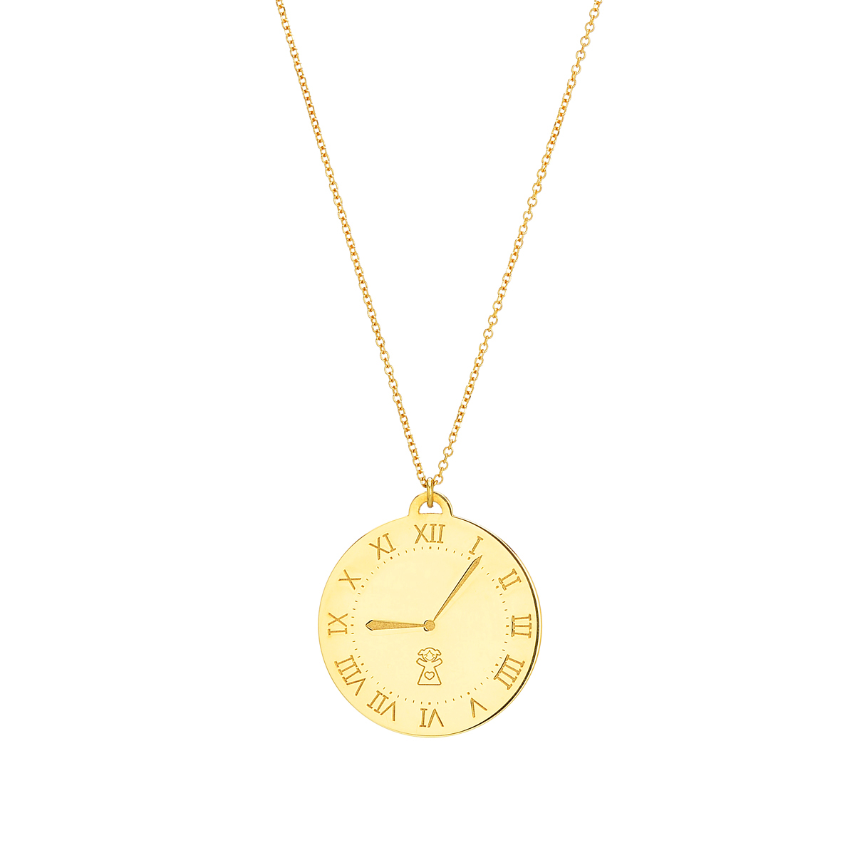 YELLOW GOLD NECKLACE WITH TIME BIRTH AND DATE