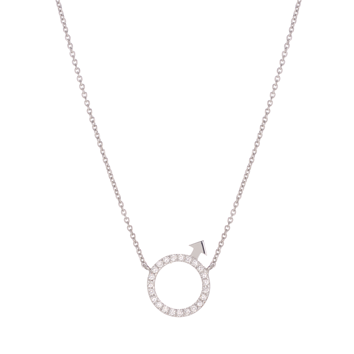 WHITE GOLD PENDANT K18 WITH DIAMONDS