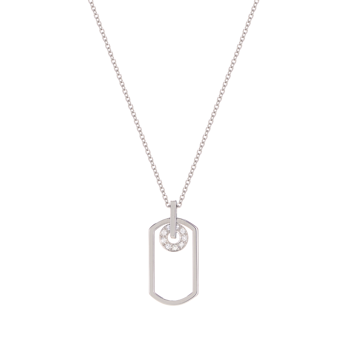 WHTE GOLD PENDANT K14 WITH DIAMONDS