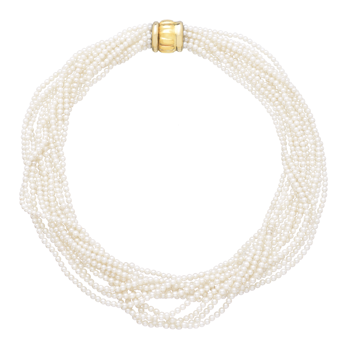 PEARL NECKLACE WITH K18 YELLOW GOLD BUCKLE