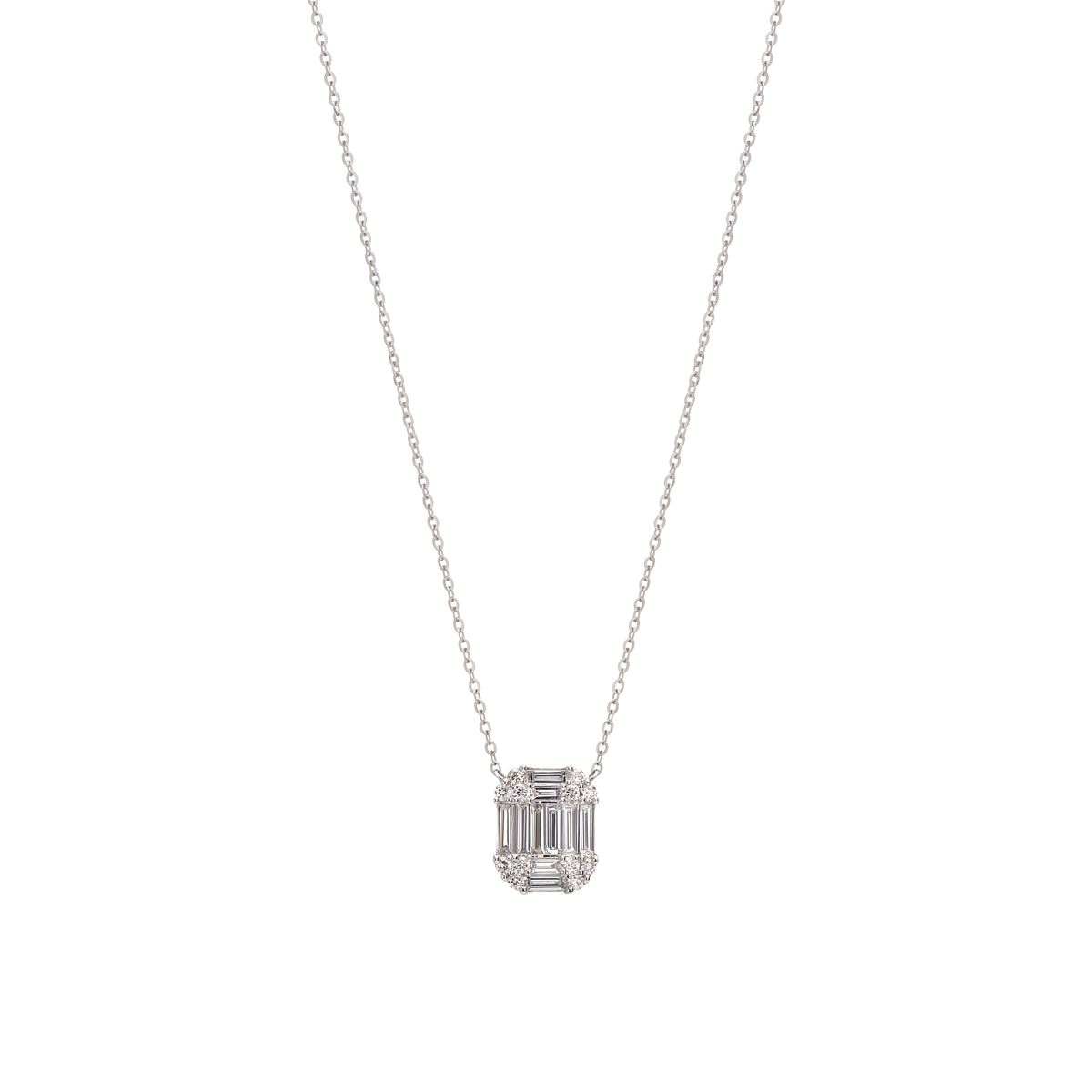 WHITEGOLD NECKLACE K18 WITH DIAMONDS
