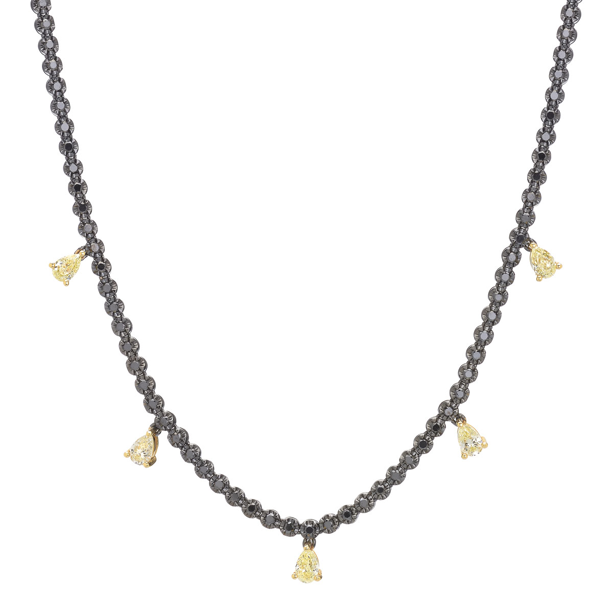 K18 BLACKENED GOLD DIAMOND NECKLACE