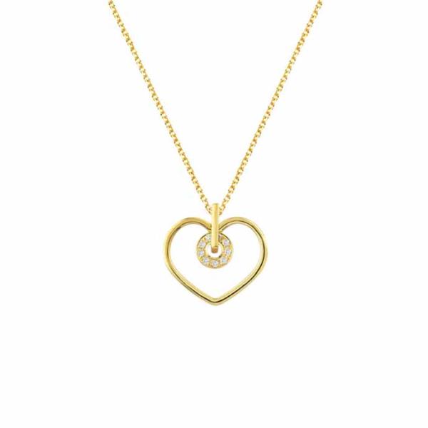 HEART DIAMOND NECKLACE K14 YELLOW GOLD