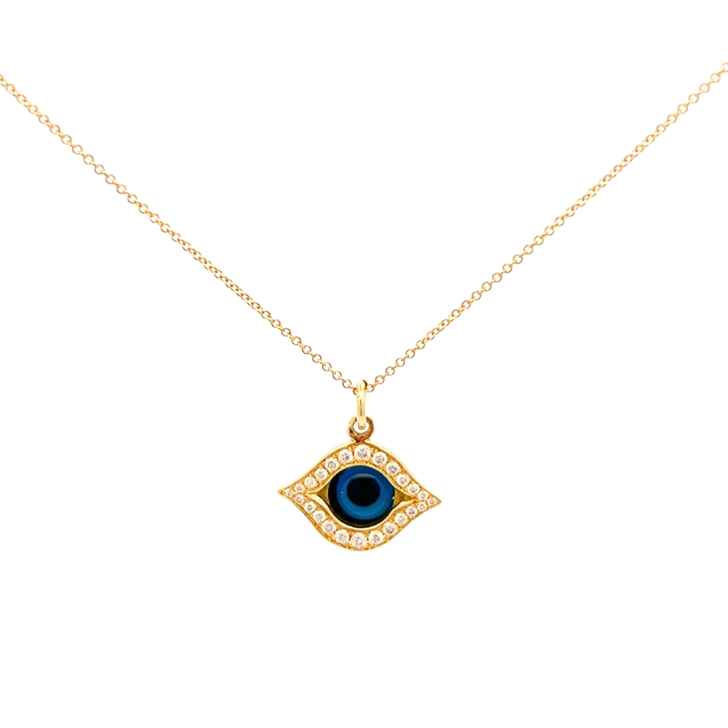 EVIL EYE PENDANT WITH CHAIN YELLOW GOLD
