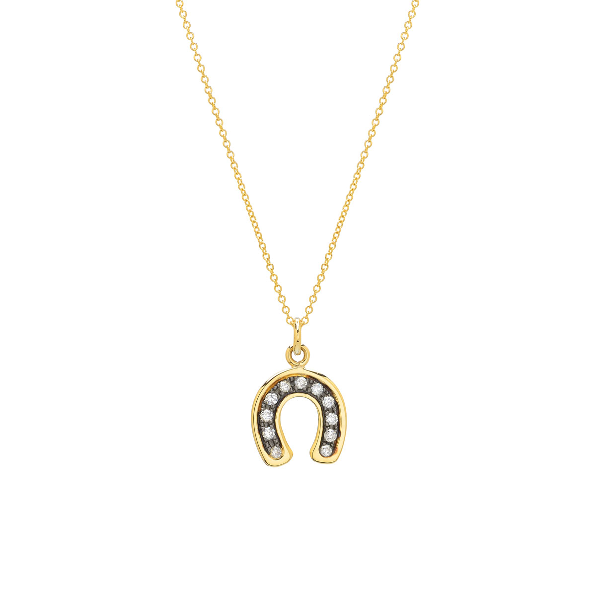 HORSESHOE DIAMOND NECKLACE YELLOW GOLD
