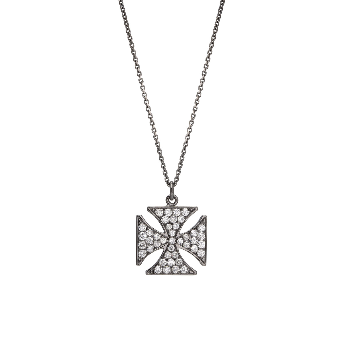 DIAMOND NECKLACE BLACKENED GOLD