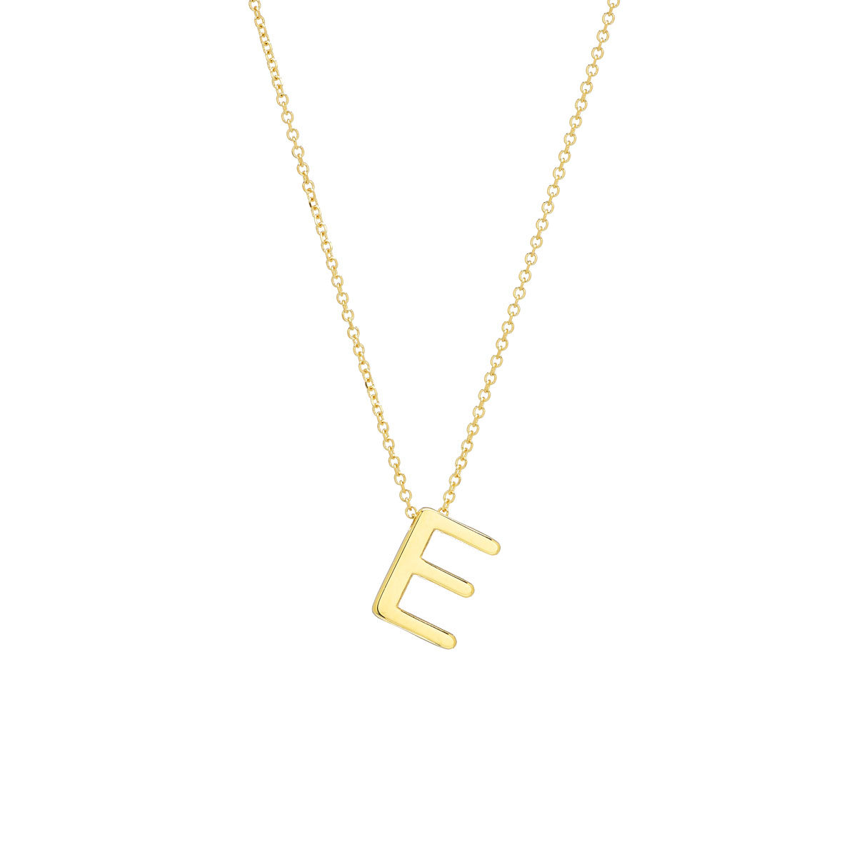 NECKLACE WITH INITIAL -E- 14K YELLOW GOLD