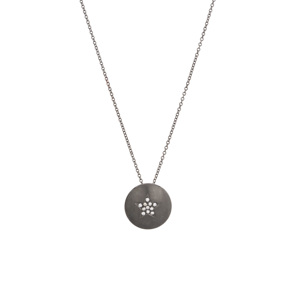 STAR DIAMOND NECKLACE 14K BLACKENED GOLD