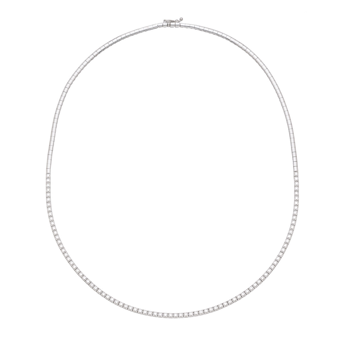 TENNIS DIAMOND NECKLACE 18K WHITE GOLD