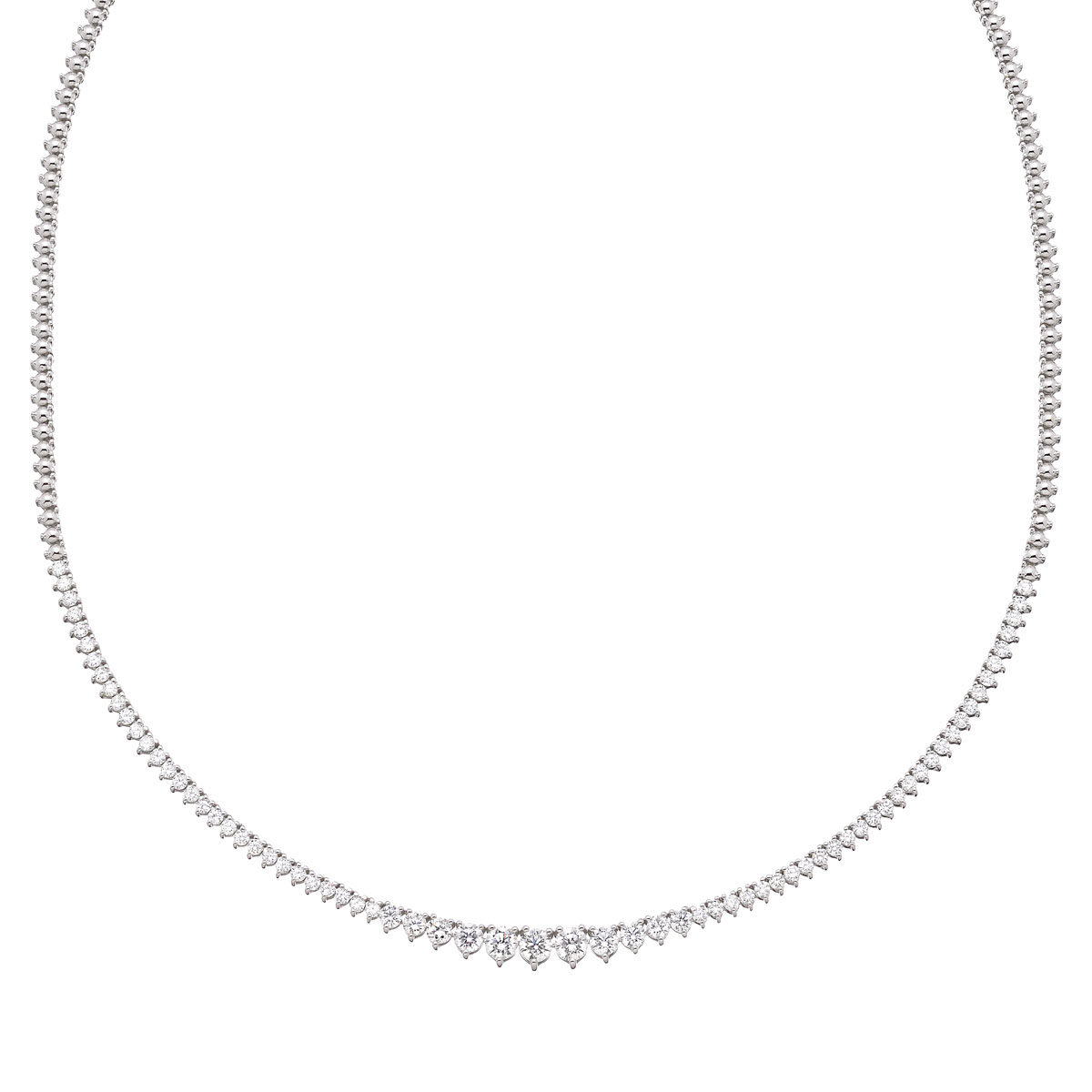 TENNIS DIAMOND NECKLACE 18K WHITE GOLD