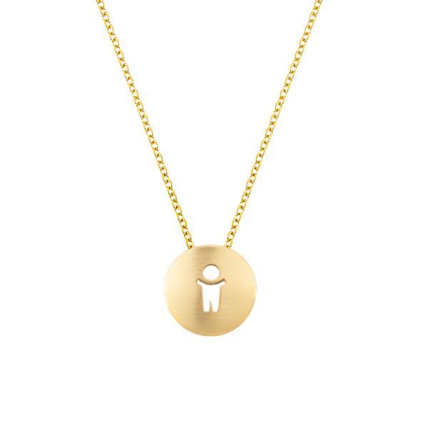 BOY FIGURE NECKLACE 14K YELLOW GOLD