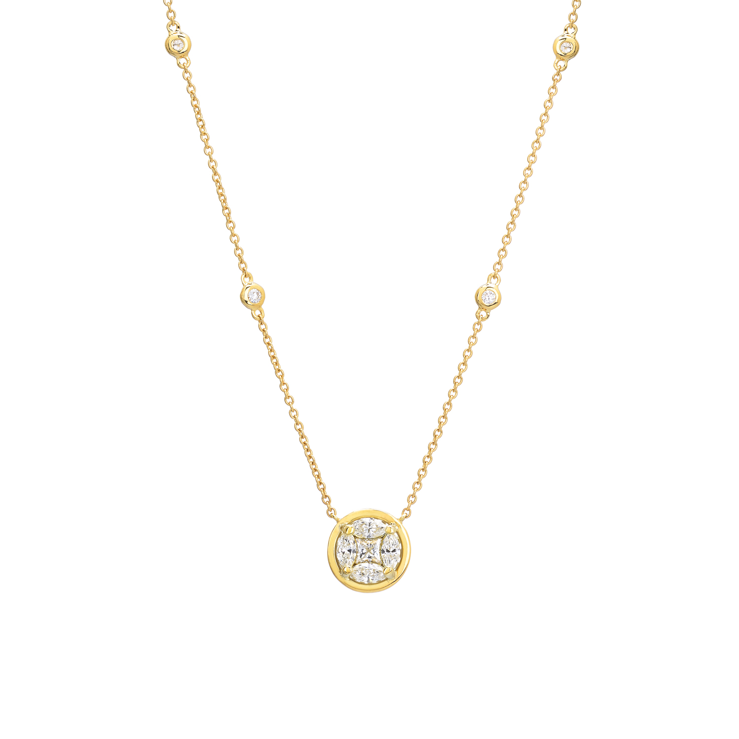 DIAMOND NECKLACE 18K YELLOW GOLD