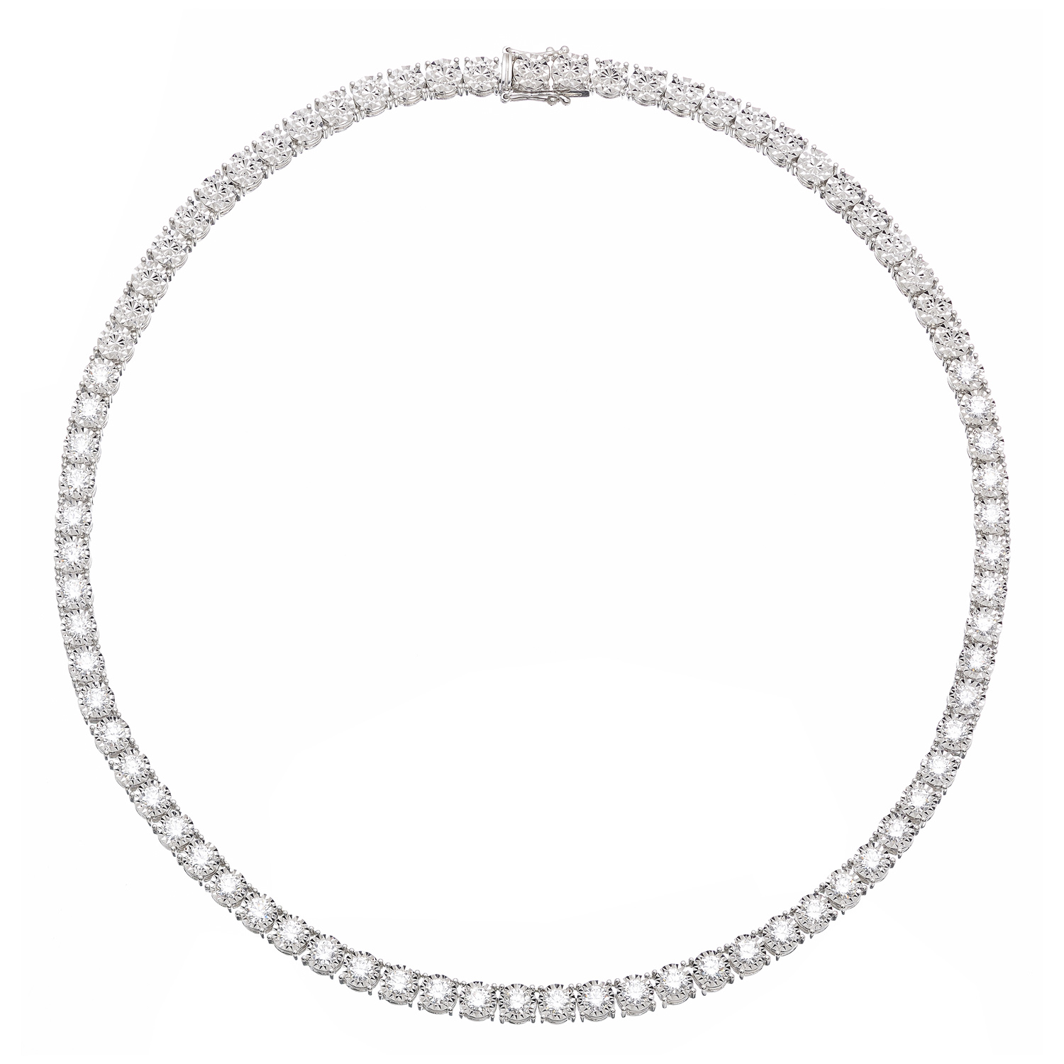 TENNIS DIAMOND NECKLACE 18K WHITE GOLD