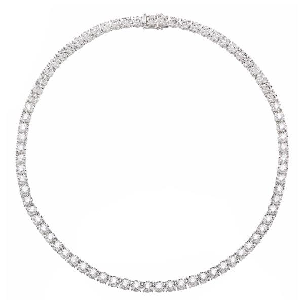 TENNIS NECKLACE 18K WHITE GOLD WITH DIAMONDS