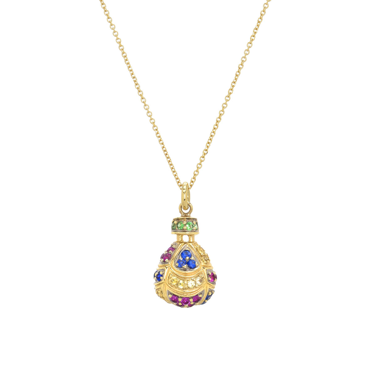 NECKLACE WITH SAPPHIRES YELLOW GOLD