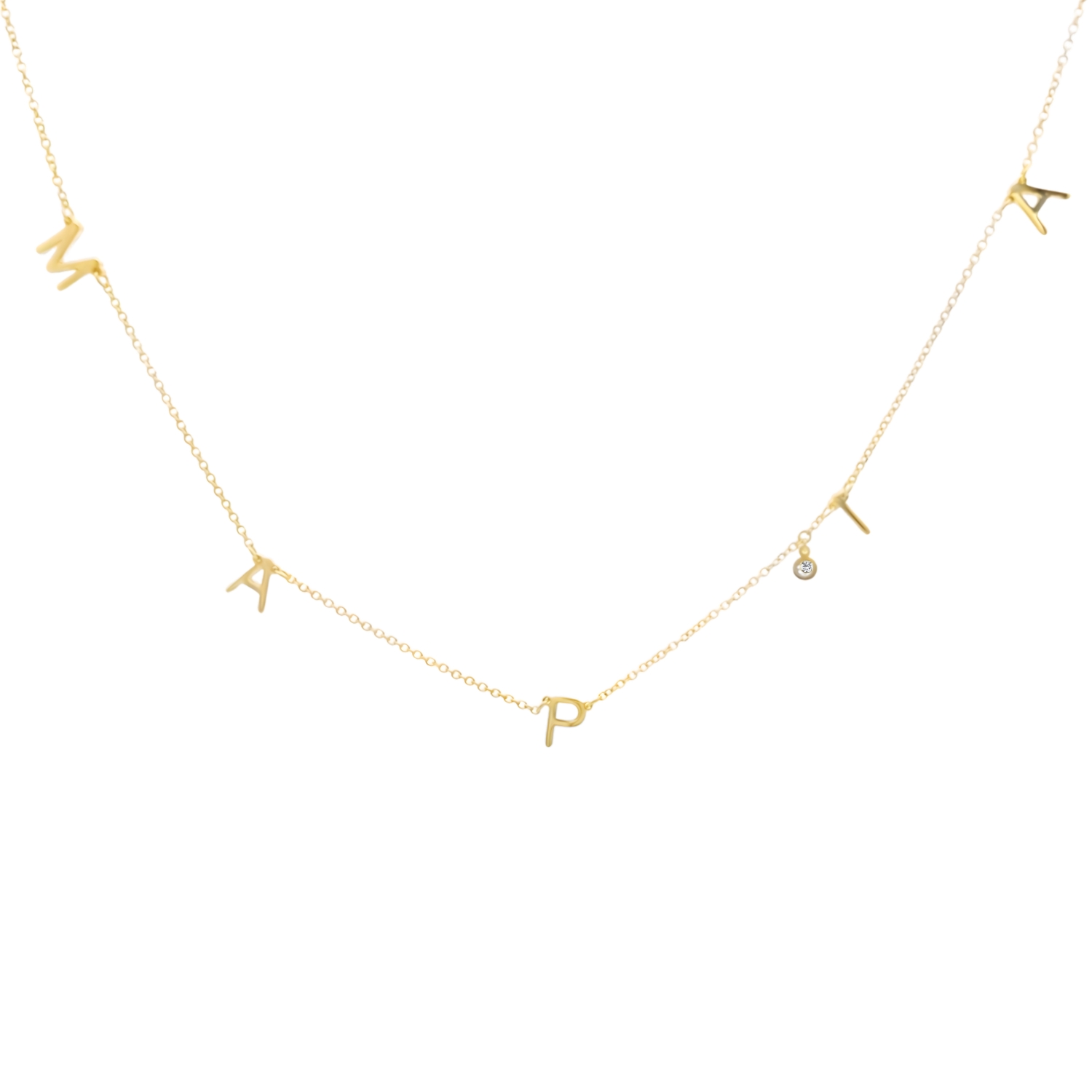 DIAMOND NECKLACE NAME MARΙΑ Κ14 GOLD