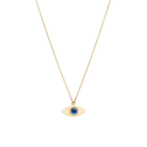 EVIL EYE DIAMOND NECKLACE 14K YELLOW GOLD