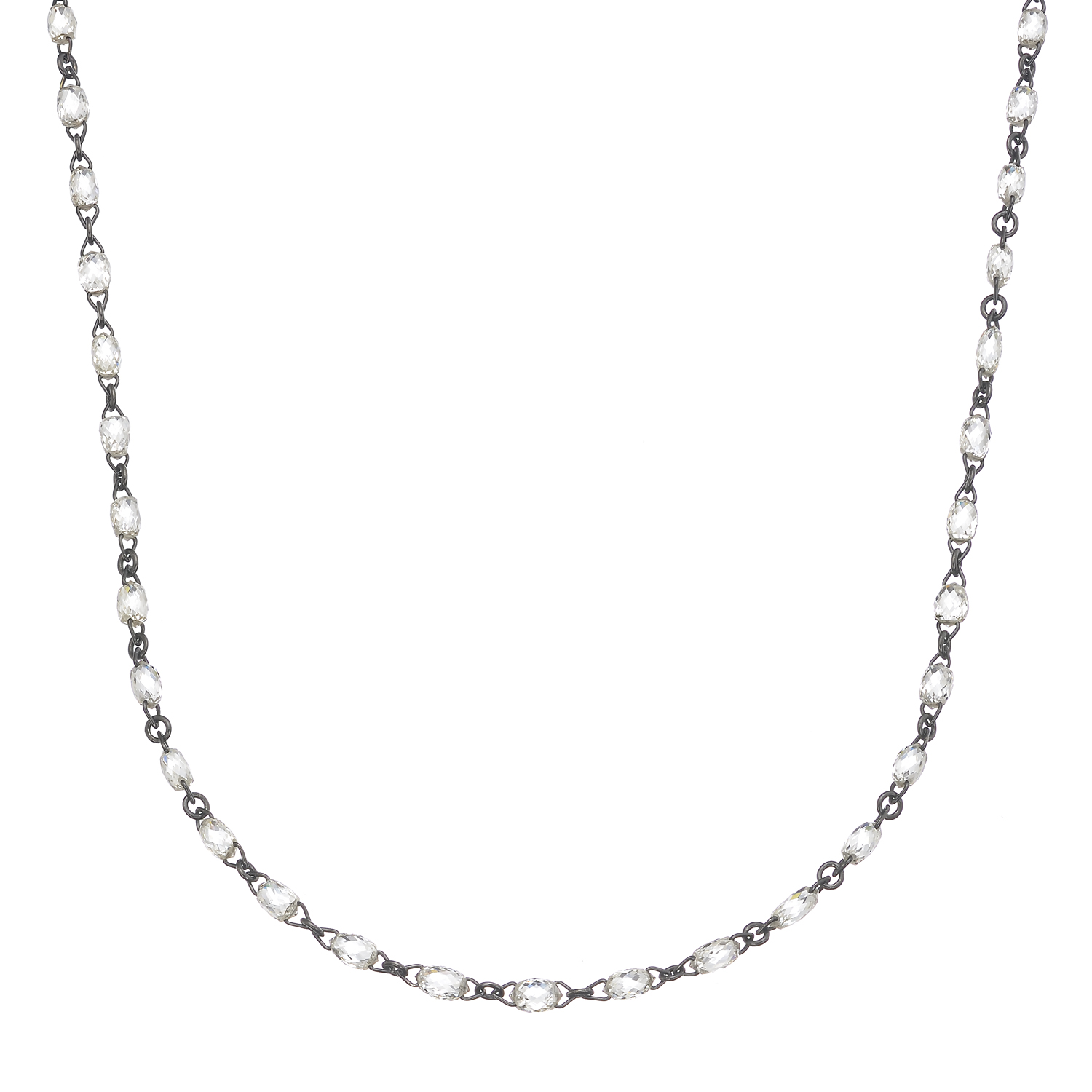 TENNIS DIAMOND NECKLACE 18K BLACKENED GOLD