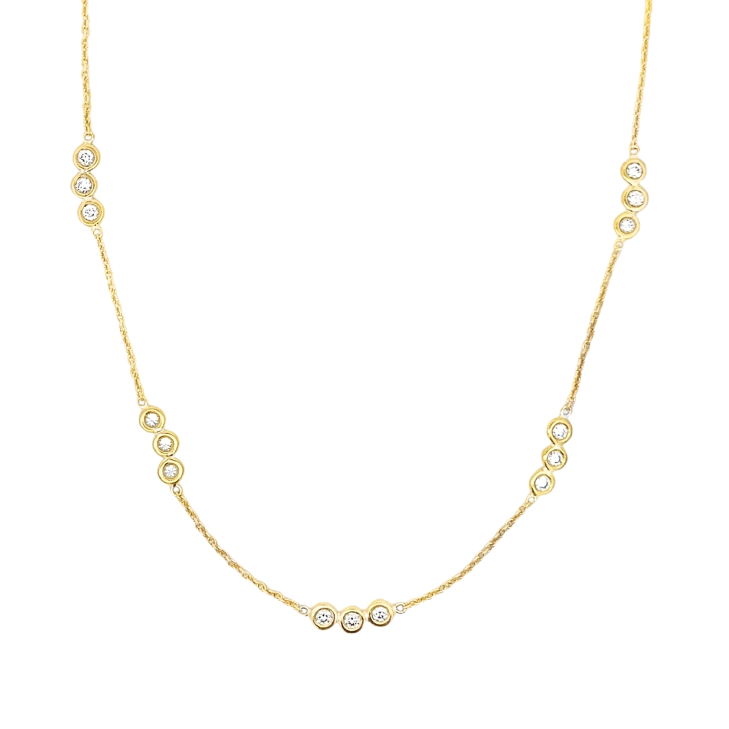 18K YELLOW GOLD NECKLACE WITH DIAMONDS
