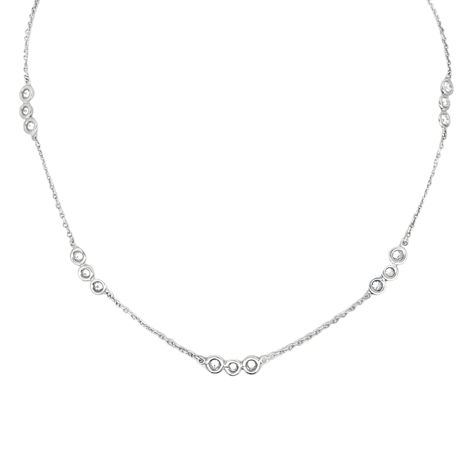 18K WHITE GOLD NECKLACE WITH DIAMONDS