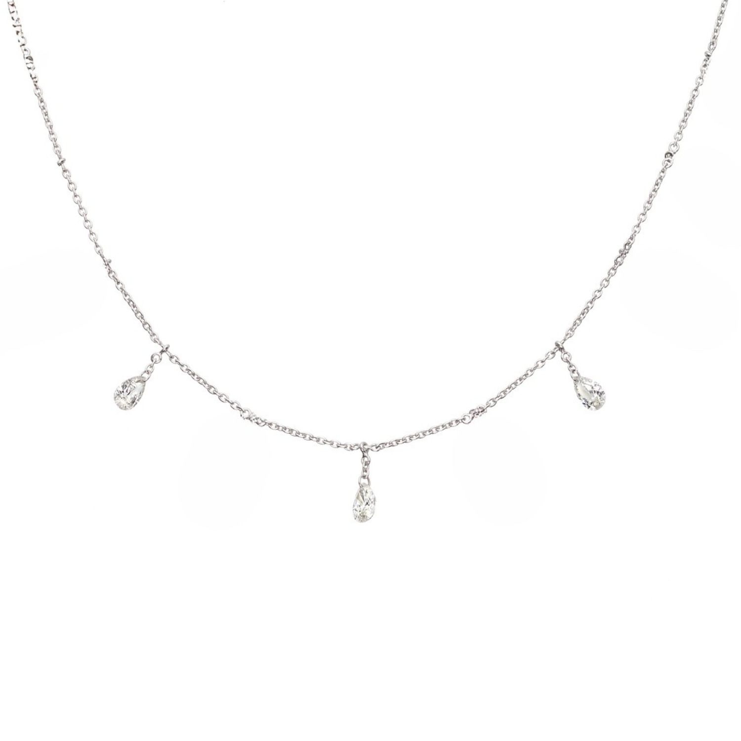 WHITE GOLD K18 NECKLACE WITH POIR DIAMONDS