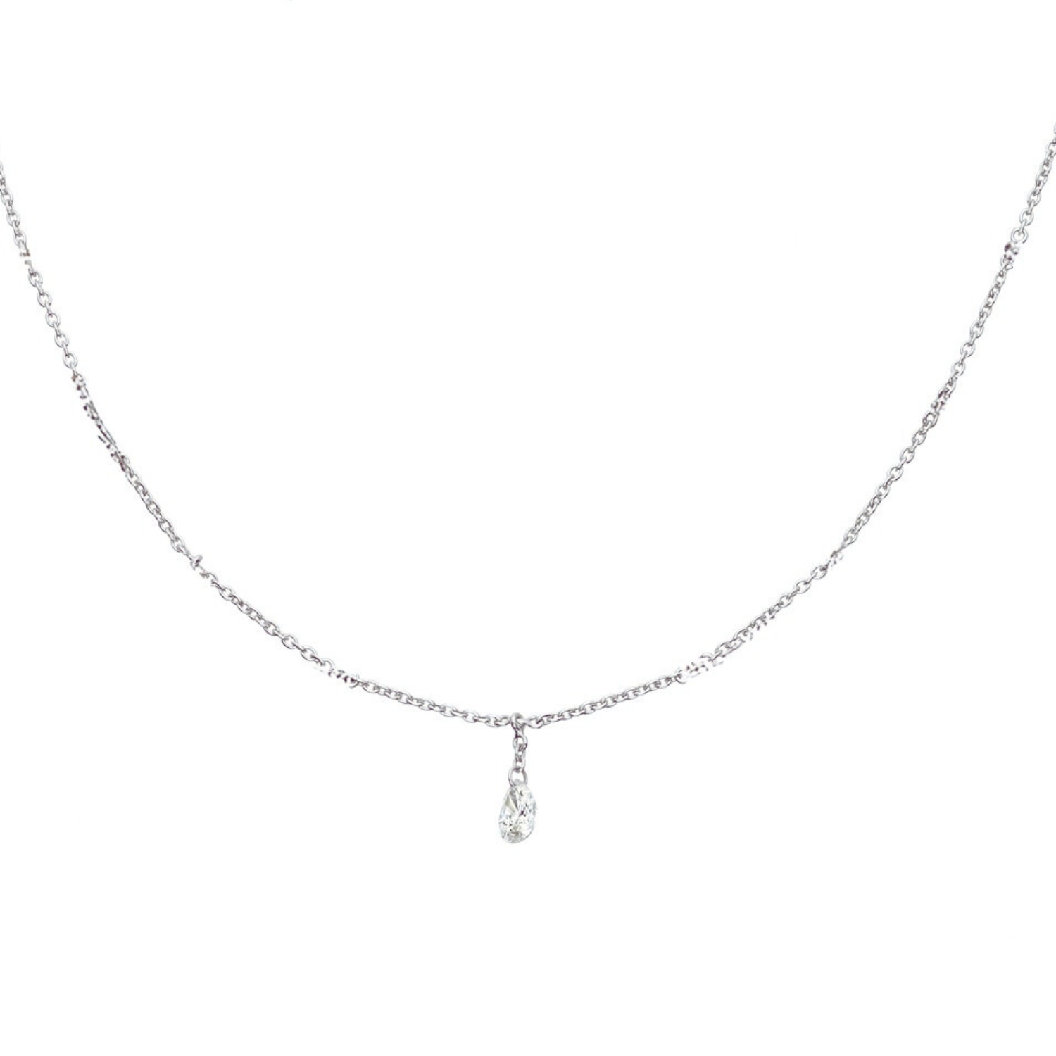 K14 WHITE GOLD NECKLACE WITH POIR DIAMOND