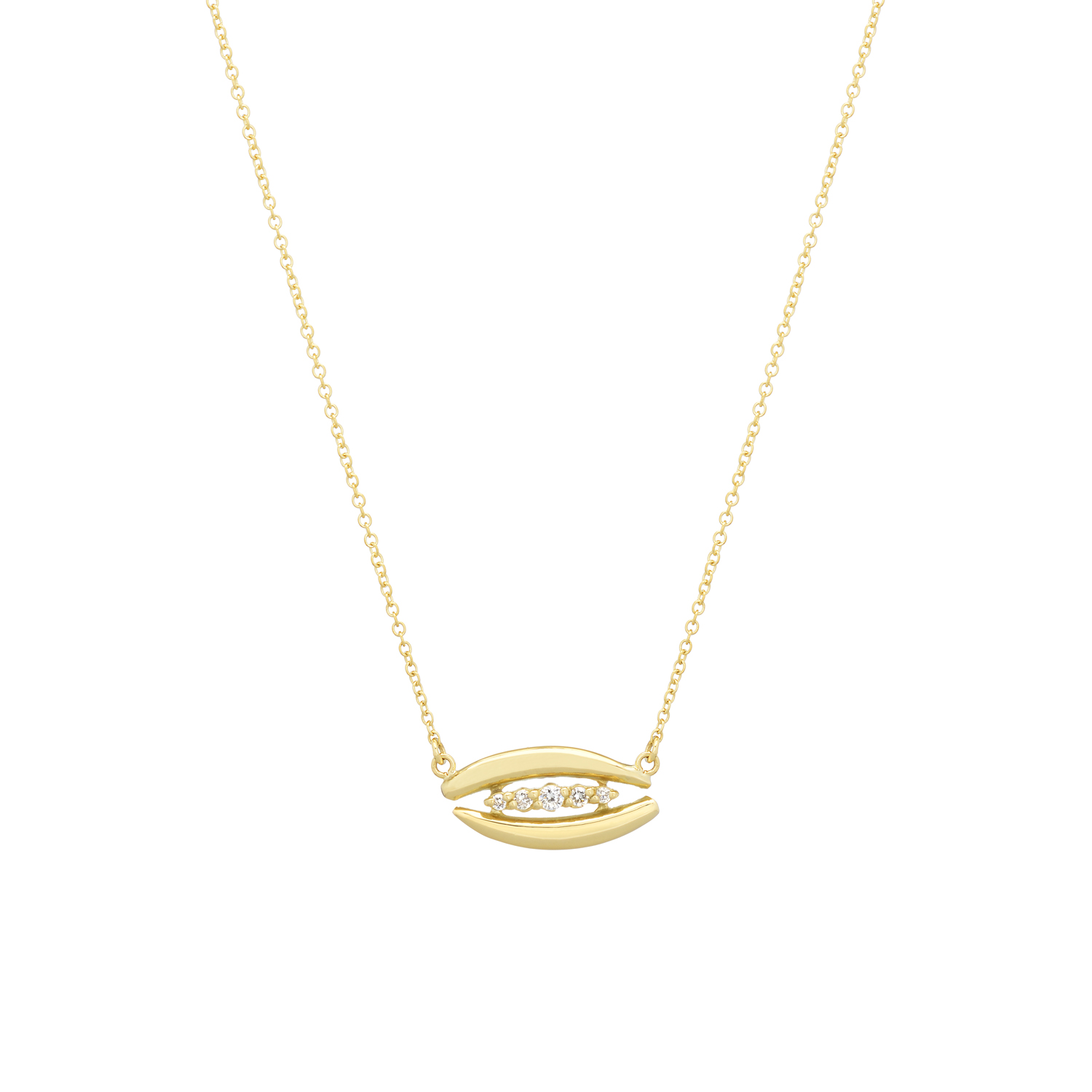 Κ18 GOLD NECKLACE EVIL EYE WITH DIAMONDS