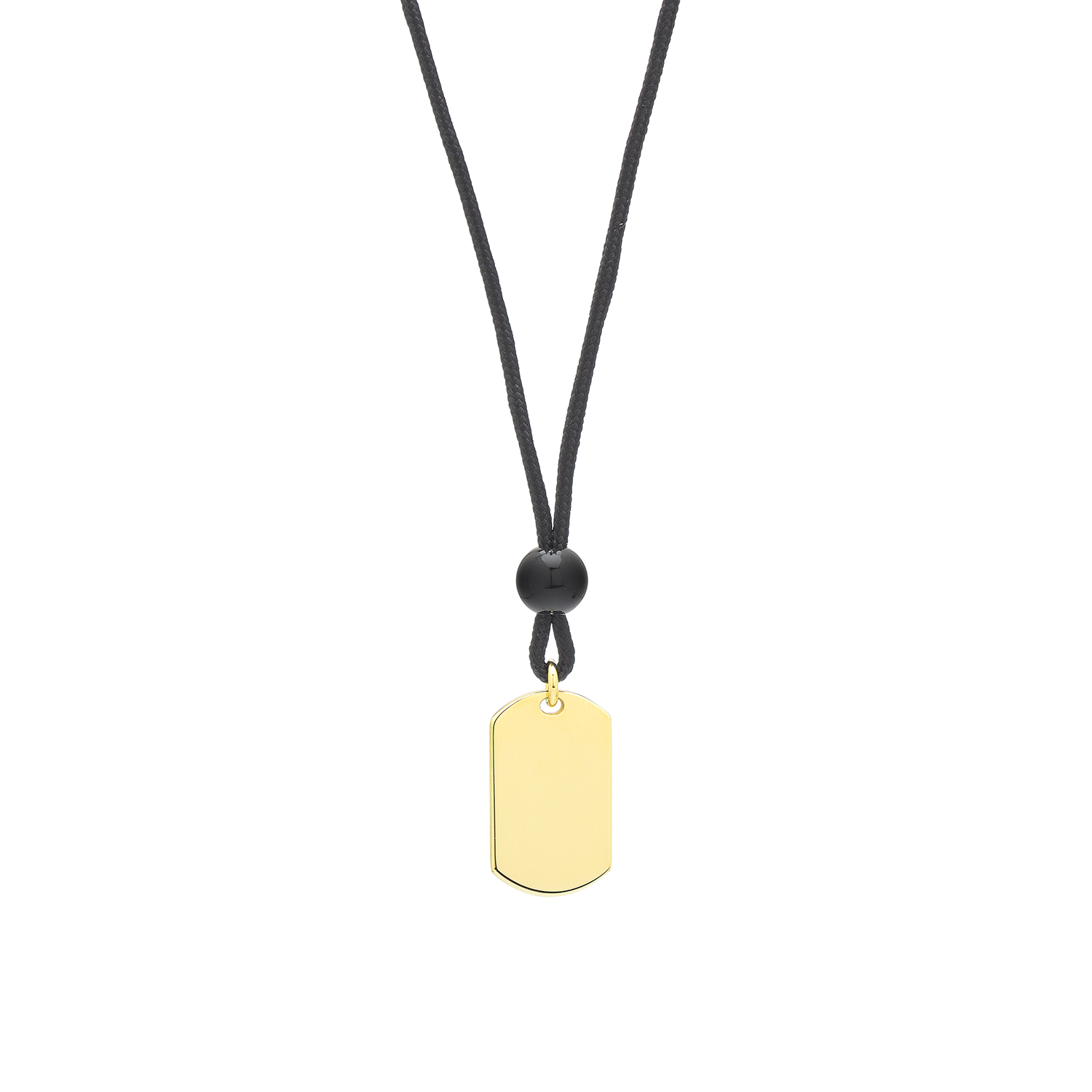 Κ14 TAG NECKLACE WITH ADJUSTABLE CORD
