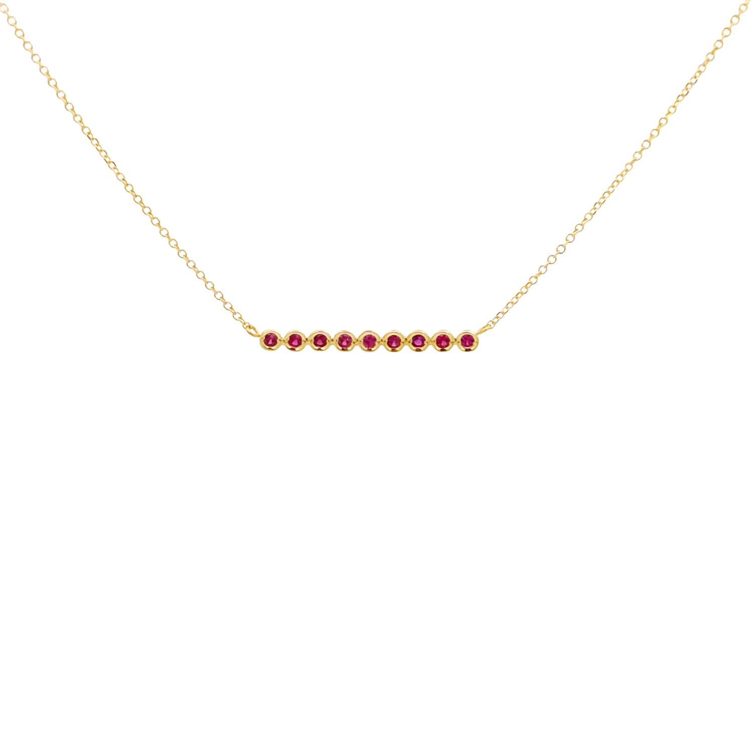 GOLD NECKLACE K14 WITH RUBIES