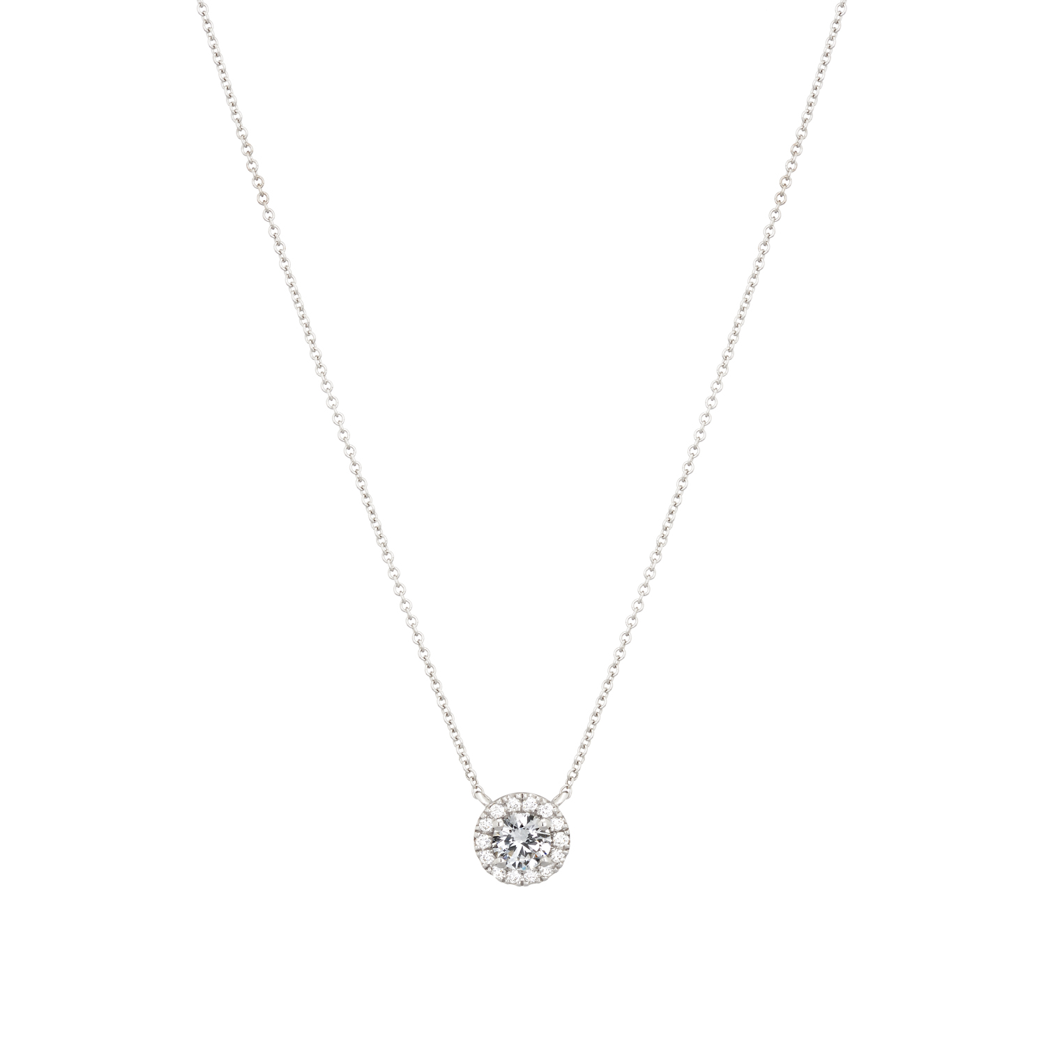 WHITE GOLD NECKLACE K18 WITH DIAMONDS & GIA CERTIFICATE