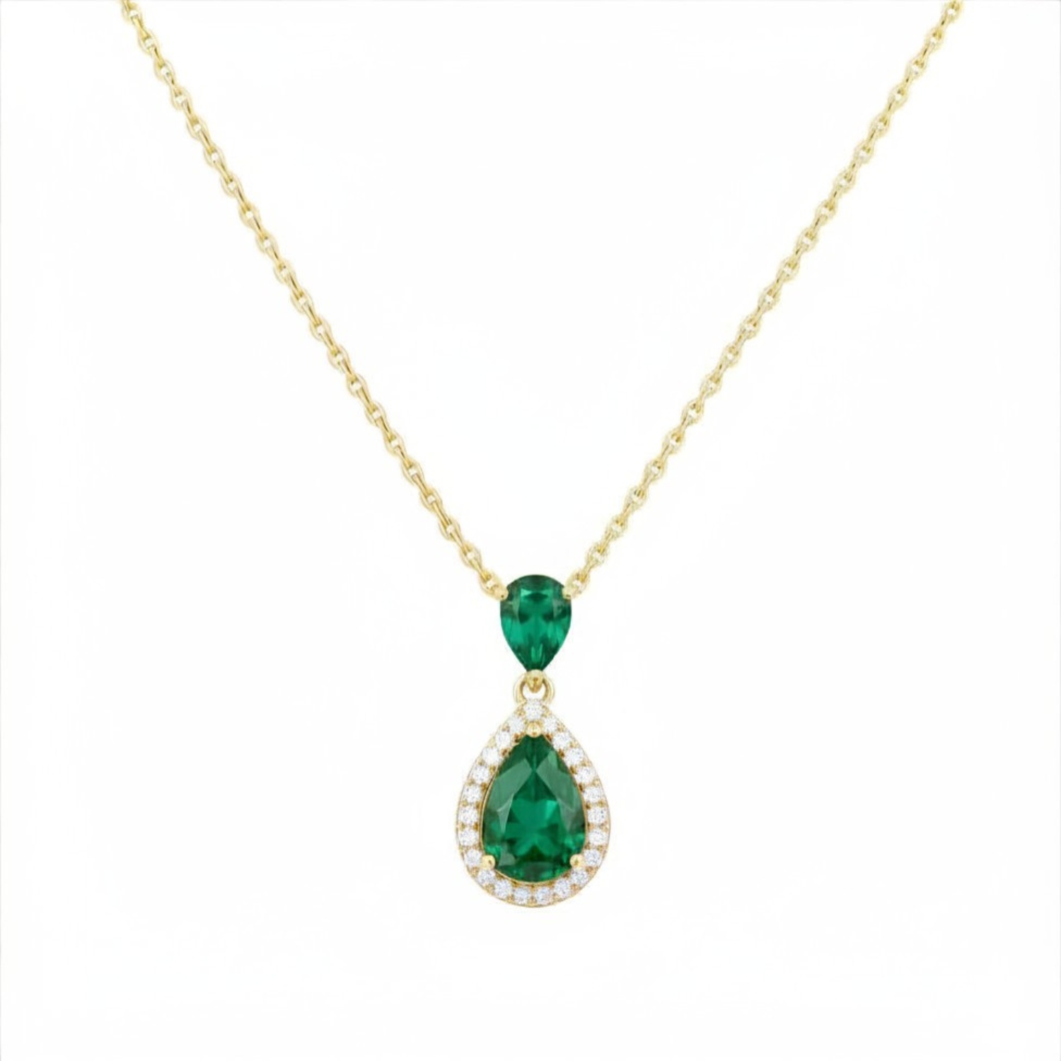 K18 GOLD NECKLACE WITH POIR TSAVORITES AND DIAMONDS