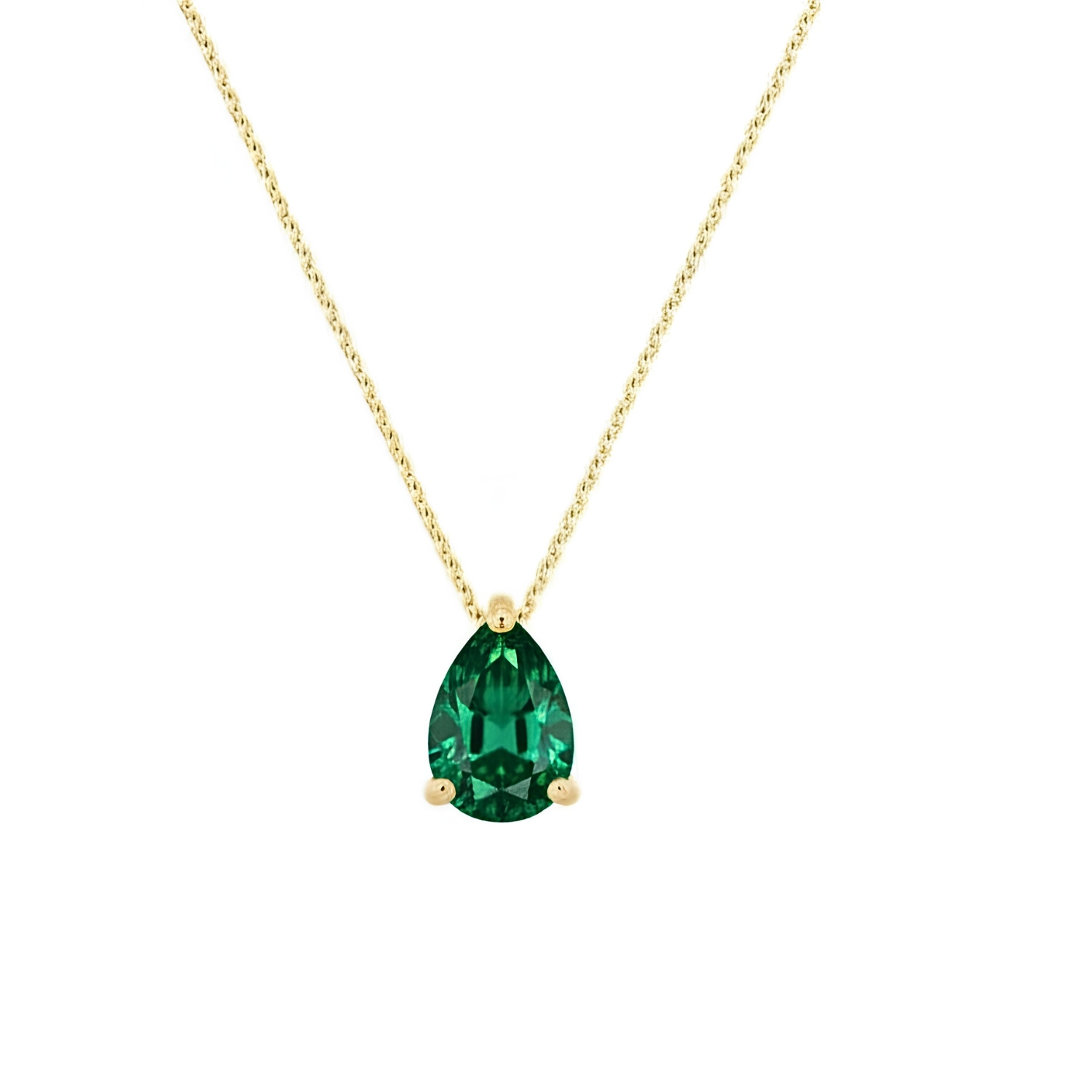 K18 GOLD NECKLACE WITH POIR EMERALD