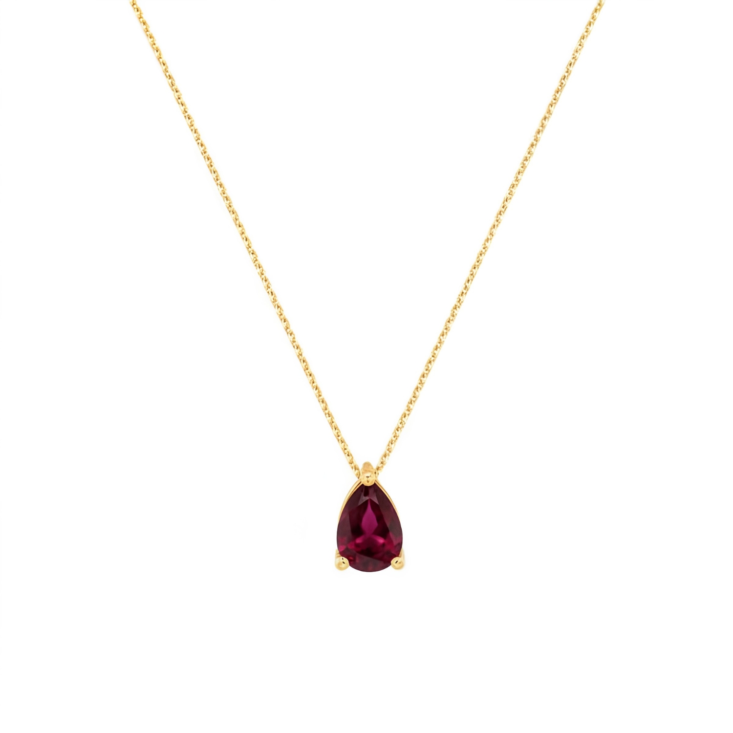 GOLD NECKLACE K18 WITH POIR RUBY