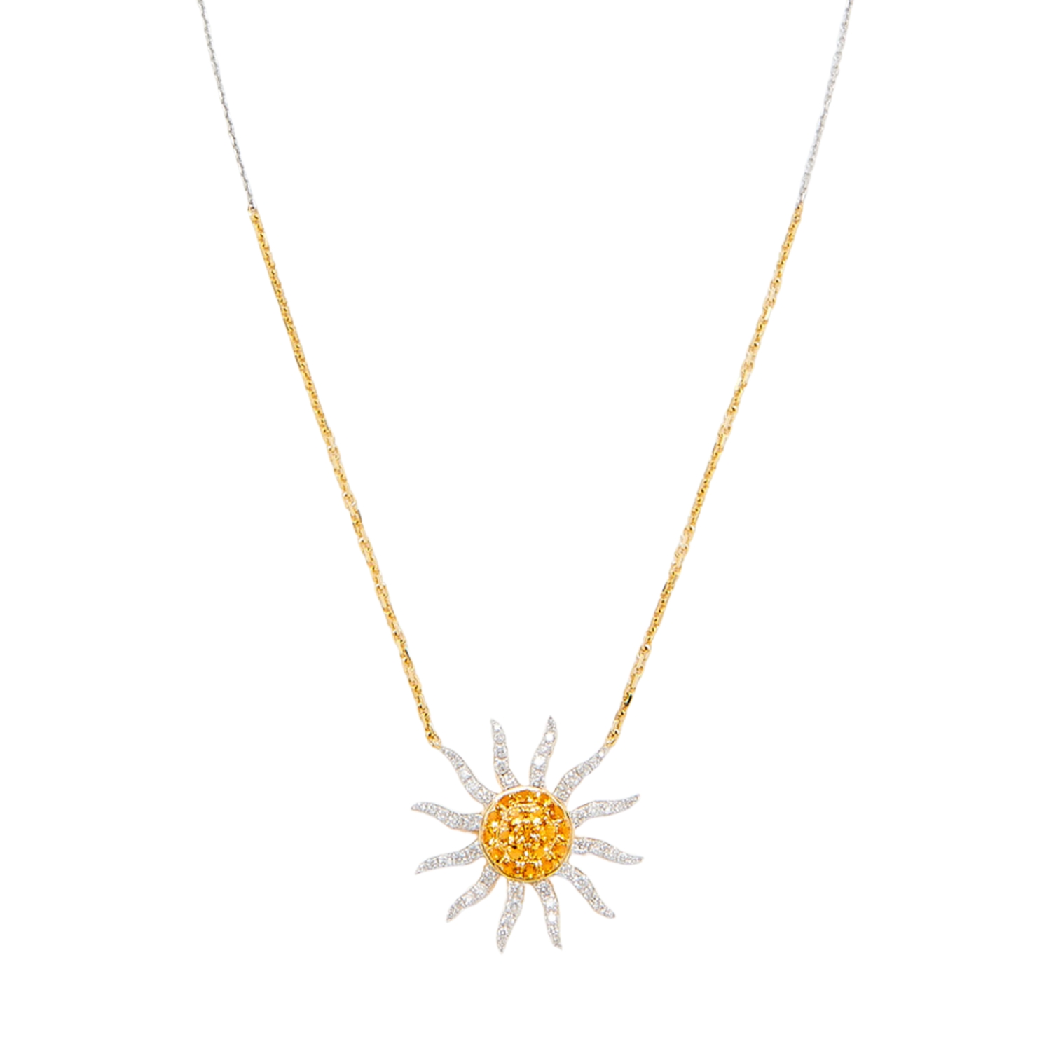YVONNE LEON SOLEIL NECKLACE WITH CITRIN AND DIAMONDS