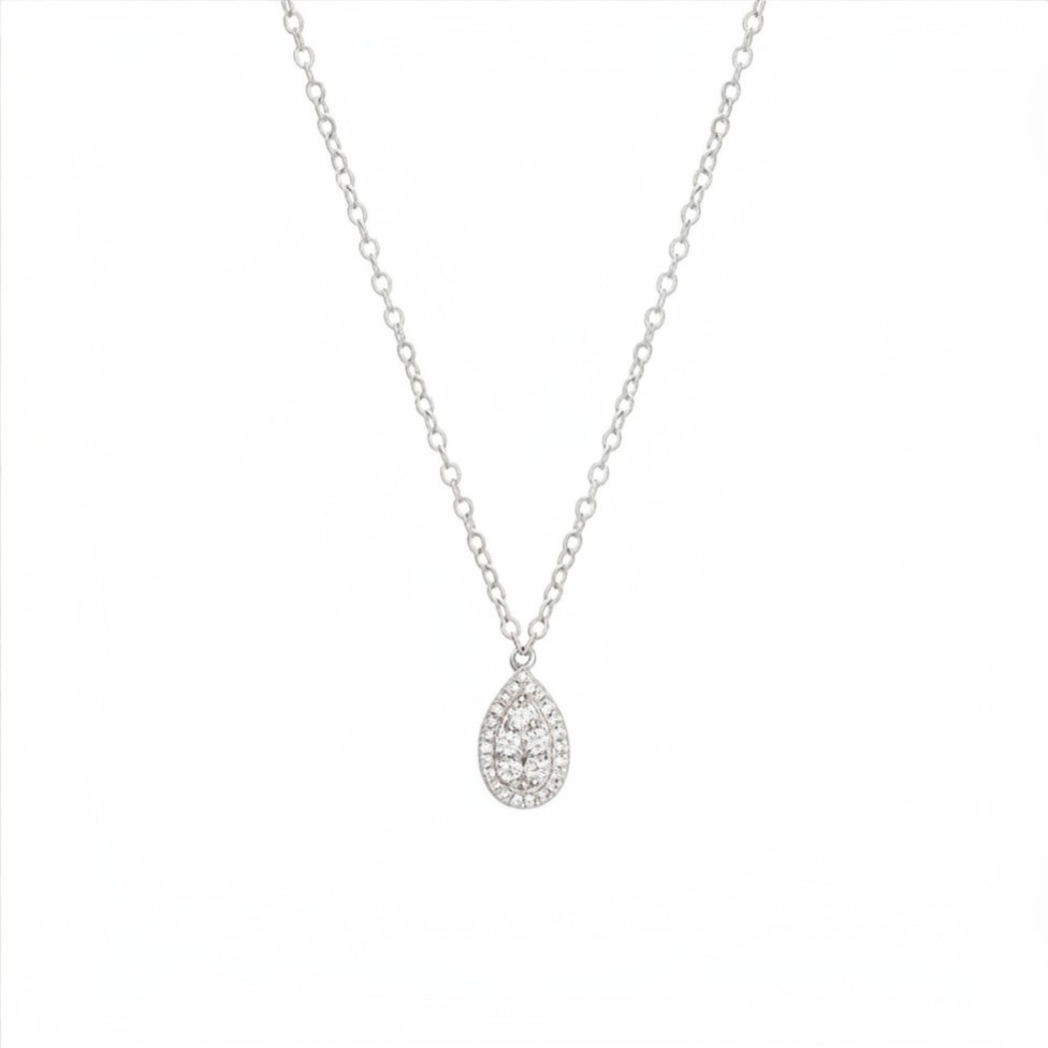 K14 WHITE GOLD NECKLACE WITH DIAMONDS