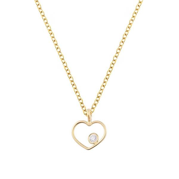 14K GOLD HEART NECKLACE WITH DIAMOND