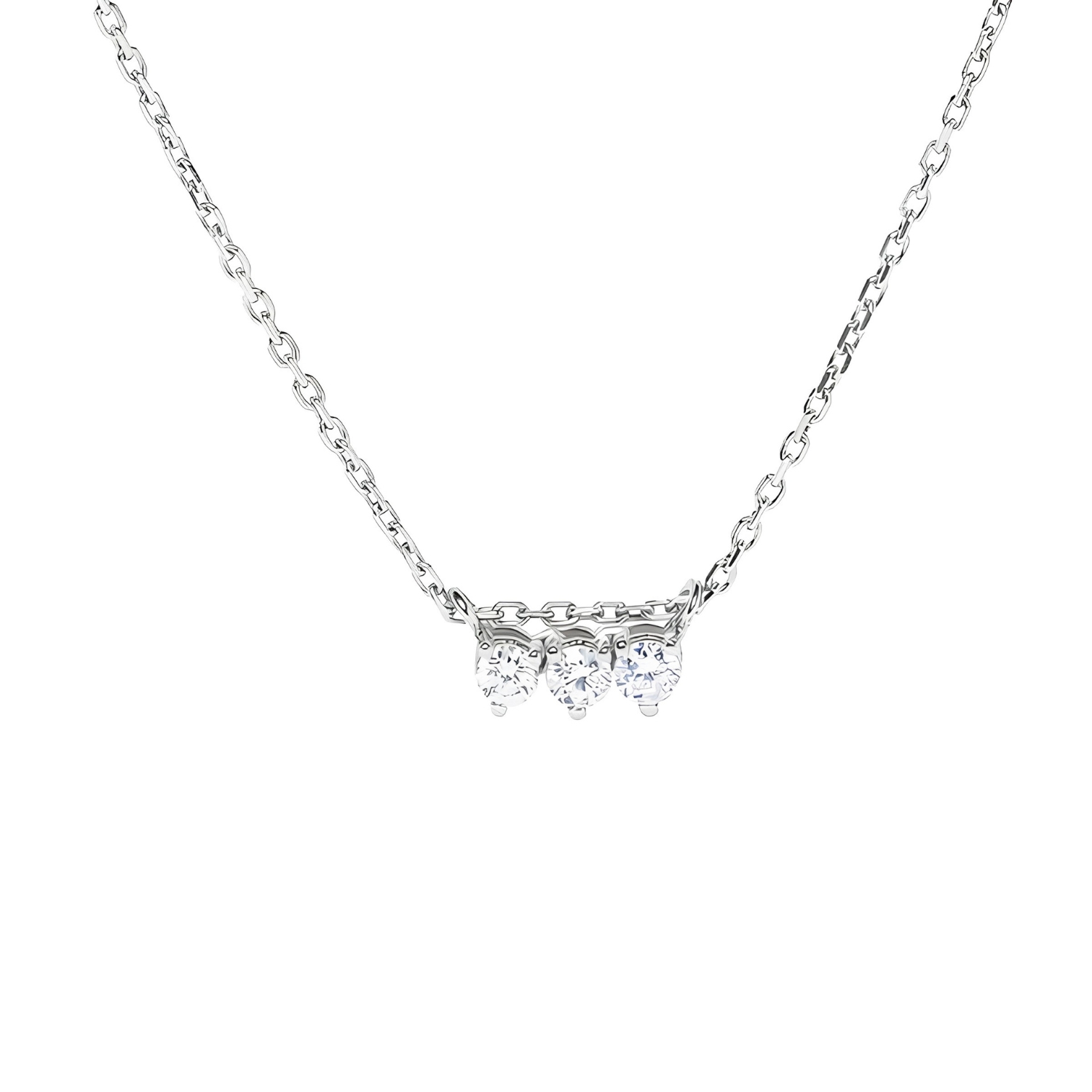 18K WHITE GOLD NECKLACE WITH DIAMONDS