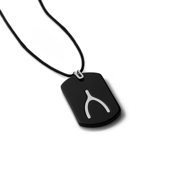WISHBONE PENDANT WHITE GOLD