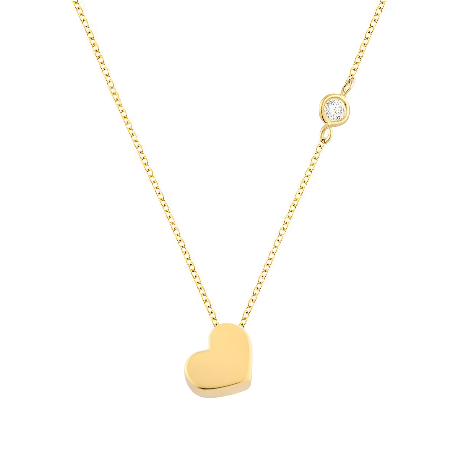 HEART NECKLACE K14 GOLD WITH DIAMOND